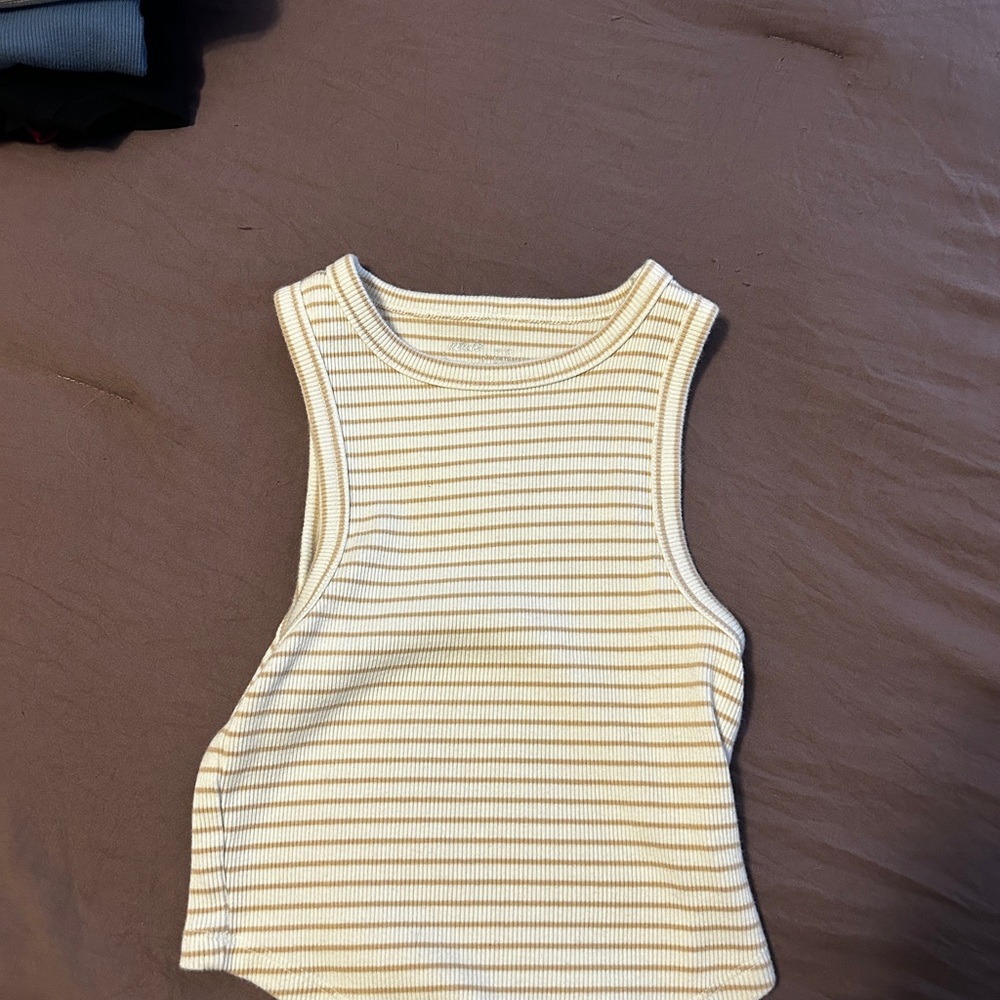 Striped Sleeveless Top - Cream